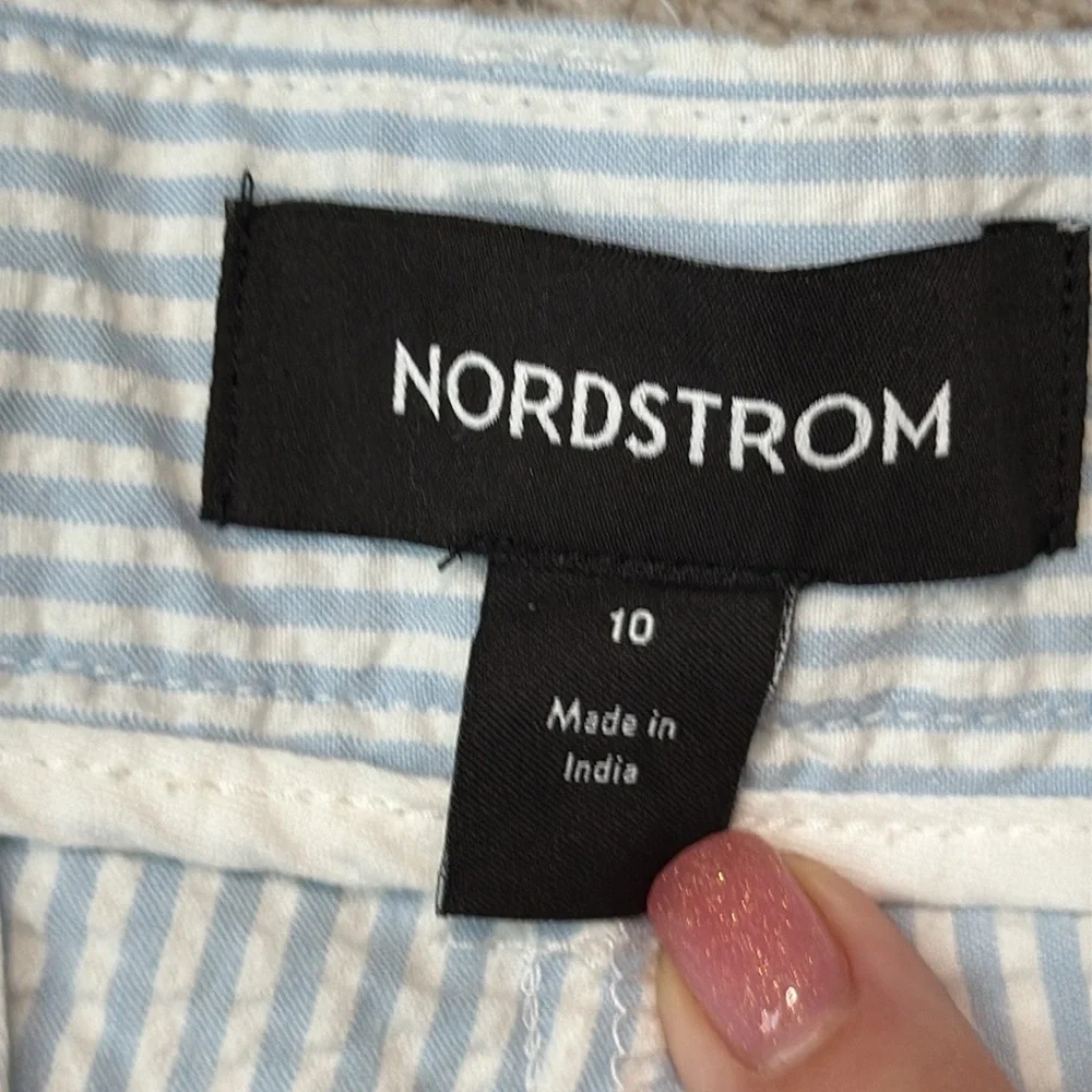 Nordstrom blue white striped shorts boys size 10 preppy academia euro summer
